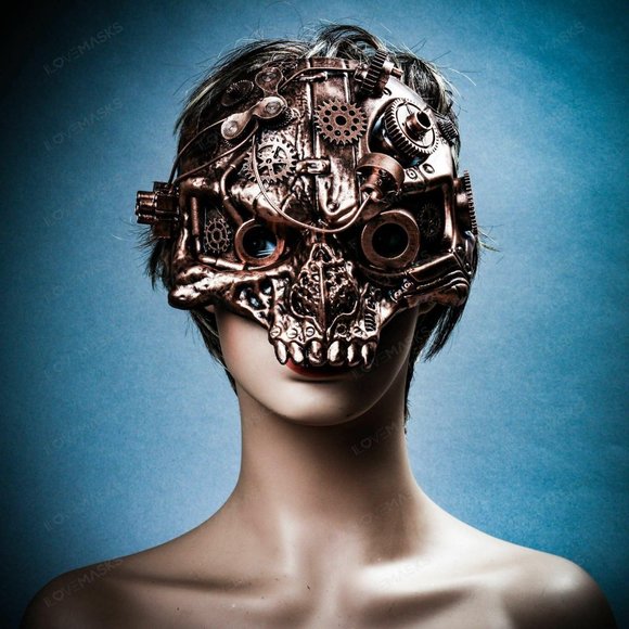 Halloween Steampunk Ghost Skull Robotic Masquerade - Picture 6 of 8